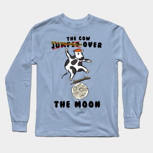 The cow jumped over the moon skating Long Sleeve T-Shirt